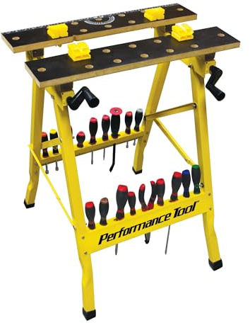 Performance Tool W54025 Portable Multipurpose Workbench and Vise (200 lbs Capacity) , Yellow