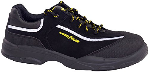 Goodyear G1388601C - Zapatos de Seguridad Unisex - Nobuk Negro S3 SRC - Protección y Durabilidad - Ideal para Diversas Actividades Laborales - Talla 41