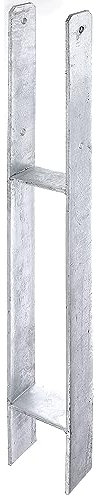 Alberts 219925 H-Pfostenträger | feuerverzinkt | lichte Breite 91 mm | Gesamthöhe 800 mm | Materialstärke 6 mm