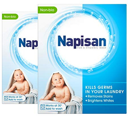 Napisan Non Bio Stain Remover Powder, 800g, Pack of 2, Kills 99.9% Bacteria in Your Laundry for a More Hygienic Wash, Disinfectant & Stain Remover Even at 30°C, 52 Washes