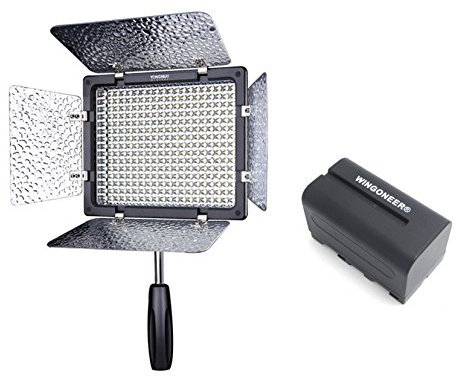 Yongnuo YN-300 III YN300 III Pro vídeo LED 5500K Luz para Canon Nikon DSLR DV de la cámara y videocámara con WINGONEER NP-F770 batería y cargador de batería