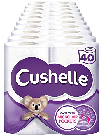 Cushelle Toilet Tissue White 4 Rolls (Pack of 10, Total 40 Rolls)
