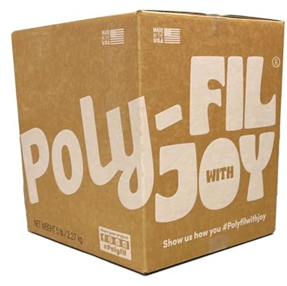 Fairfield The Original Poly-Fil, Premium Polyester Fiber Fill, Soft Pillow Stuffing, Stuffing for Stuffed Animals, Toys, Cloud Decorations, and More, Machine-Washable Poly-Fil Fiber Fill, 5 lbs. Box