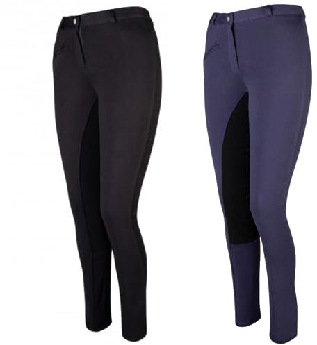 Pfiff 101434 Herren Reithose Vollbesatz Kunstleder Vollbesatzreithose, Schwarz, 48