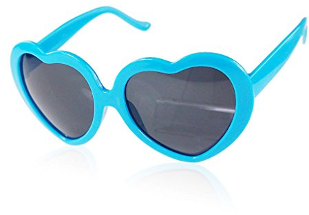 Boolavard Niños Moda Retro Verano Diseño en forma de corazón Lolita Gafas de sol Anteojos (Azul claro)