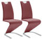 Robas Lund Esszimmerstühle 2er Set Schwingstuhl rot bordeaux, Esszimmerstuhl Stuhl Amado, 62.0 x 45.0 x 102.0 cm