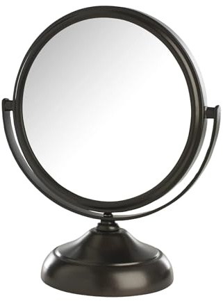 Small Tabletop Magnifying Mirror - 5.5” Diameter Mirror with 5X-1X Magnification - Bronze Finish - Model MC247BZ