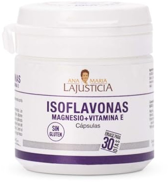 Ana Maria Lajusticia - Isoflavonas con magnesio + VIT E – 30 cápsulas. Reduce los síntomas de la menopausia. Envase para 30 días de tratamiento.