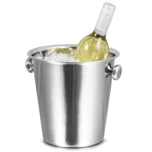 bar@drinkstuff Tulip Wine Bucket - Pack of 6 Stainless Steel Wine Bucket, Champagne Bucket, Wine Cooler, Bottle Cooler, Bottle Chiller, Ice Bucket