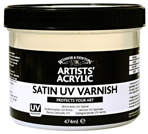 Winsor & Newton WN Acrylic Satin Varnish(+UV), ACFASV474, transparent, 450 ml (Pack of 1), 3050931