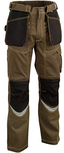 Cofra V064-0-00.Z44 - Pantaloni da Lavoro Carpenter, Grigio Fango/Nero, Taglia 44
