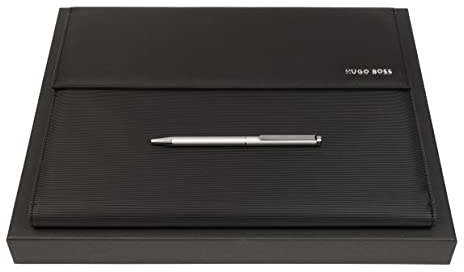 Hugo Boss Schreib-Set HPBF276B (Kugelschreiber & A4 Schreibmappe) | Geschenkbox