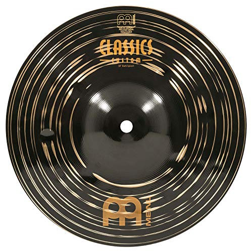 Meinl Cymbals Classics Custom Dark Plato Splash de 10 pulgadas (25,40cm) Platillos de Batería - Bronce B12, Acabado Oscuro (CC10DAS)