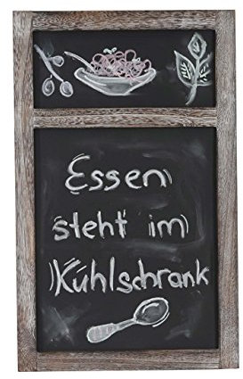 Werbetafel HWC-C51, Wandtafel Kreidetafel, 55x34x2cm, Holz Shabby-Look Vintage - braun