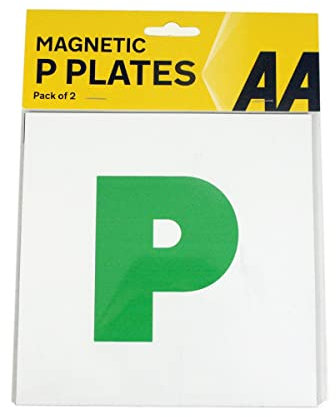 AA Fully Magnetic P Plates for Recently Qualified Drivers - AA0347 - One Pair Universal Easy Fit, Green