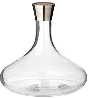 EDZARD Karaffe Edward, mundgeblasenes Kristallglas mit Platinrand, Höhe 19 cm, Durchmesser 20 cm, Fassungsvermögen 1,6 Liter