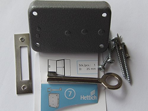 Hettich Nutbart-Aufschraubschloß gleichschließend, Dornmaß 25 mm, Stahl blank, 1 Stück, 9100022