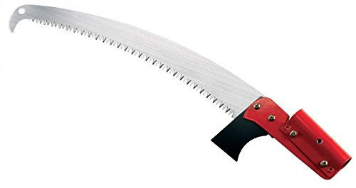 AUSONIA - SCIE À ÉLAGUER TURBO COURBÉE AVEC LAME DE 35 CM CHROMÉE TREMPÉE À IMPULSIONS AVEC DENTS DE 5,5 MM, IDÉALE POUR MONTER SUR UNE PERCHE ET COUPER LES ARBRES À TRONC HAUT