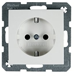 10er Set Berker Schuko Steckdose S1 polarweiß glänzend