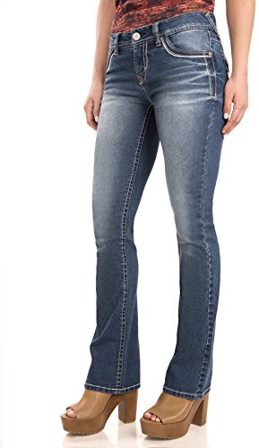 WallFlower Legendary Bootcut Jeans for Women, Classic Fit Mid-Rise Insta Stretch Denim in Standard and Plus Size, Juniors Jeans - Keller, 11