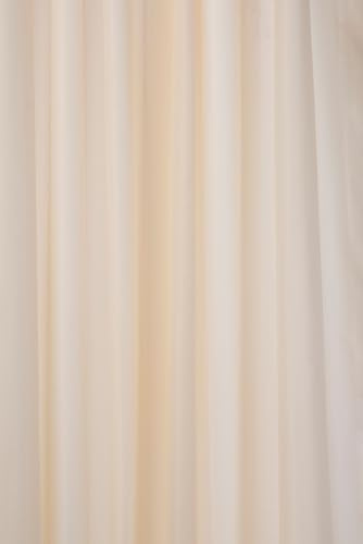 Croydex Water-Resistant Machine Washable Cling-Resistant Plain Ivory Textile Shower Curtain, 1800 x 1800mm