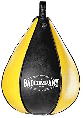 Profi PU Boxbirne medium schwarz/gelb - PU Speedball im 6 Elementen Design