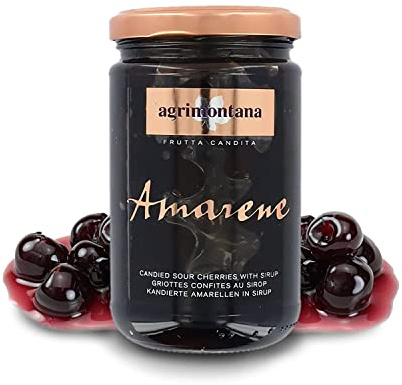 Agrimontana Cerises Amarena Confites Au Sirop - Poids Net Égoutté : 250 Grammes