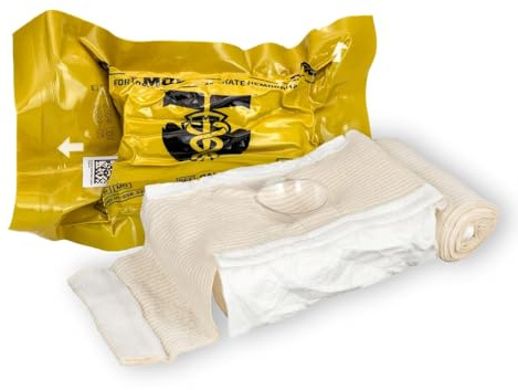 OLAES Modular Trauma Bandage, 4″ Flat-Packed (Not Rolled), 1 Pack – Compression Wound Dressing with Pressure Cup, Latex-Free Emergency Bandage | TacMed Solutions