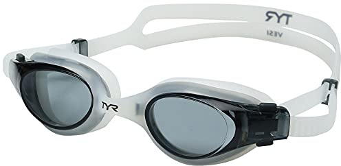 TYR Adult Vesi Mirrored and Non-Mirrored Swimming Goggles with Wide Peripheral Range, Anti Fog, No Leak, and Quick Adjust