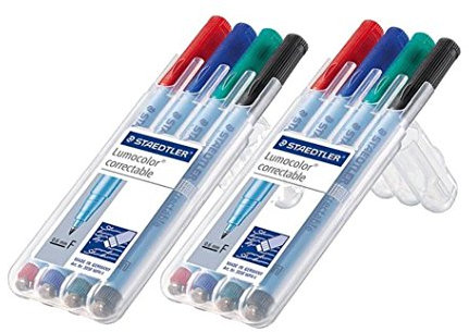 Staedtler 305F WP4 Lumocolor correctable F Folienstift 4 Stück in aufstellbarer Staedtler-Box (2)