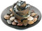 pajoma® Zimmerbrunnen Surprise mit Naturkiesel H 20,5 cm – Zen-Design mit Spirale & Wasserlauf | Innenbrunnen mit Pumpe – Stilvolle Luftbefeuchtung & Dekoration
