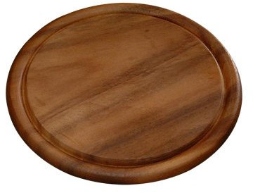 Kesper Fleischteller, Holzteller, Servierteller, aus Hartholz, Höhe: 15 mm, Durchmesser: 250 mm