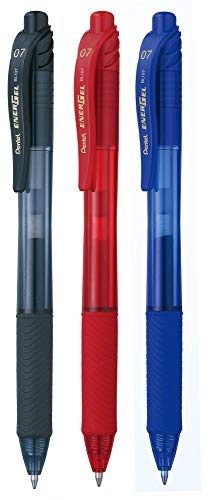 Pentel BL107 Energel X scatto 0.7mm taschina 3 pz Nero/Rosso/Blu