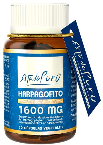 Harpagofito Estado Puro 1600mg - Altamente concentrado en Harpagósidos - Articulaciones y Tendones - Apto Veganos | 30 Cápsulas de Tongil