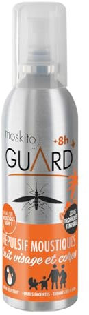 MOSKITO GUARD - Lait anti-moustiques pour visage et corps - Water resistant - Jusqu'à 16H de protection à raison de 2 applications - Efficace contre moustique tigre - 75 ml