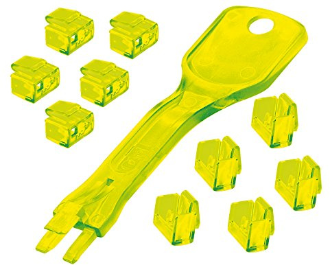 LINDY 10 x RJ-45 Port Blockers with Key, Yellow