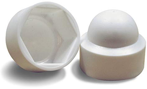Ajile - 20 piezas - Tapa encajada abombada para pernos y tuercas, capsula protectora para tuercas M8, 13 mm - plástico BLANCO - FAH213-A