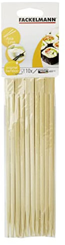 Fackelmann Set di Bacchette 23 cm 10 Paia di bambù, Beige, 23 x 8 x 0.9 cm
