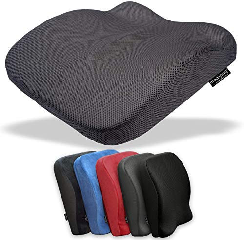 Medipaq Memory Foam Seat Cushion - 1x Memory Foam Cushion to Improve Posture - Seat Cushion for Office Chair - Car Seat Cushions - Wheel Chair Cushions - Breathable 3D Mesh Grey