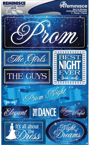 Reminisce Signature Dimensional Stickers, 4.5 by 6-Inch Sheet-Prom