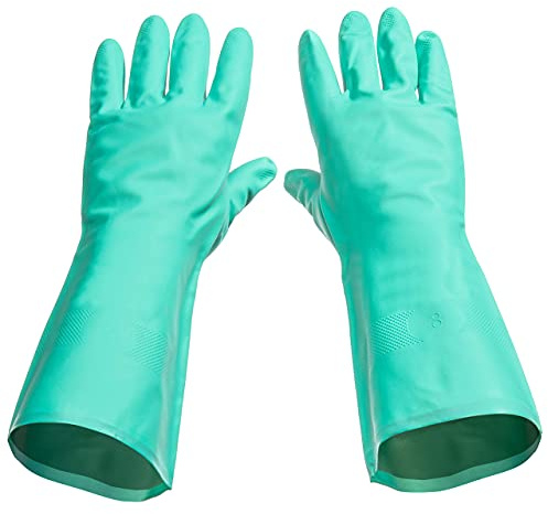 Tusko Products Best Nitrile Rubber Cleaning, Household, Dishwashing Gloves, Latex Free, Vinyl Free, Reusable not Disposable, Large L (1 Pair)