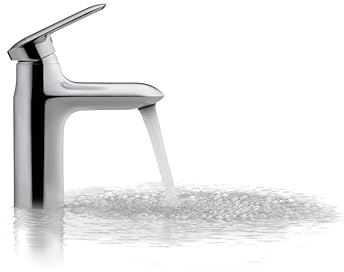 JACOB DELAFON Grifo Monomando de Lavabo Con Sujeción para Cadenilla Ahorro de Agua Latón Cromado Aireador antical Color Cromo KUMIN E99983-CP