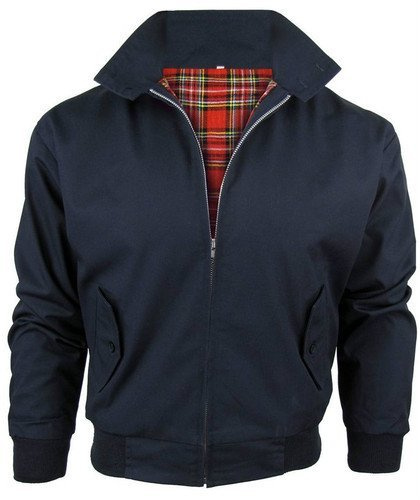HOMMES CLASSIQUE VINTAGE ANNÉES 1970 BLOUSON BOMBER HARRINGTON RETRO TRENDY TOP SCOOTER VESTE - Bleu marine, hommes, Medium