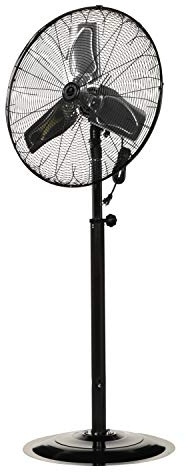 TPI Corporation CACU24-PO Oscillating Commercial Pedestal Fan, 24 Blade Diameter, Unassembled, Includes Pedestal Mount Kit, 3 Speed 120 Volt Motor, 9' Cordset, Black