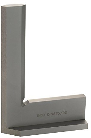 Équerre cheveux précision avec butée DIN 875/00 Inox 75 x 50 mm