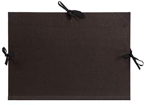 Clairefontaine 37200C Zeichenmappe Kraft mit bändern ohne innenklappen rücken 30 mm, Din A3, innen: 29.7 x 42 cm, außen: 32 x 45 cm, schwarz