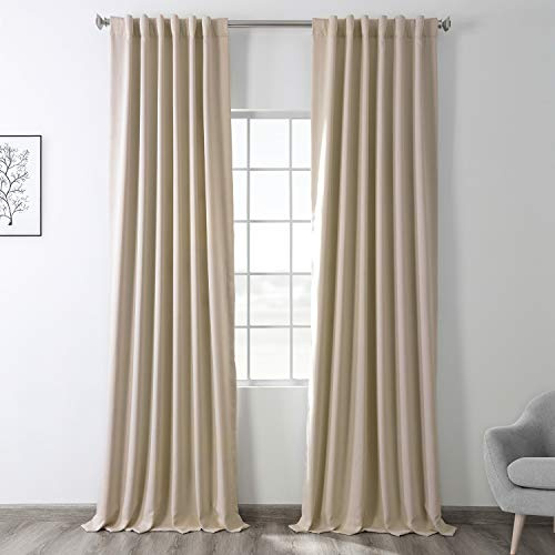HPD Half Price Drapes Darkening Curtains 108 Inches Long for Bedroom & Living Room (1 Panel), 50 X 108, Egg Nog, Polyester Blend, 50 W x 108 L (Pack of 1)