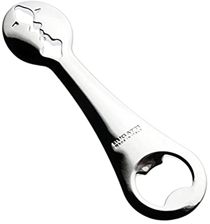 Bugatti 43-7080CR Kiss Zamak Apribottiglie in Acciaio Inox, 14,5 X 4,2 X 1 cm