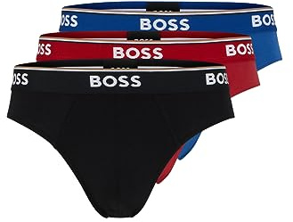 BOSS Men's 3-Pack Classic Regular Fit Stretch Briefs, Red/Navy/Black, XL (Pack of 3)