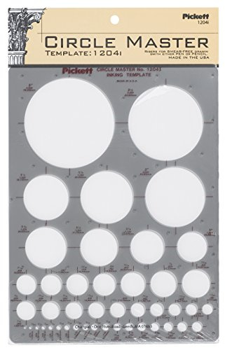 Pickett CHA1204I Circle Master Template, Range From 1/16 To 3 Inches in Diameter (1204I),Smoke